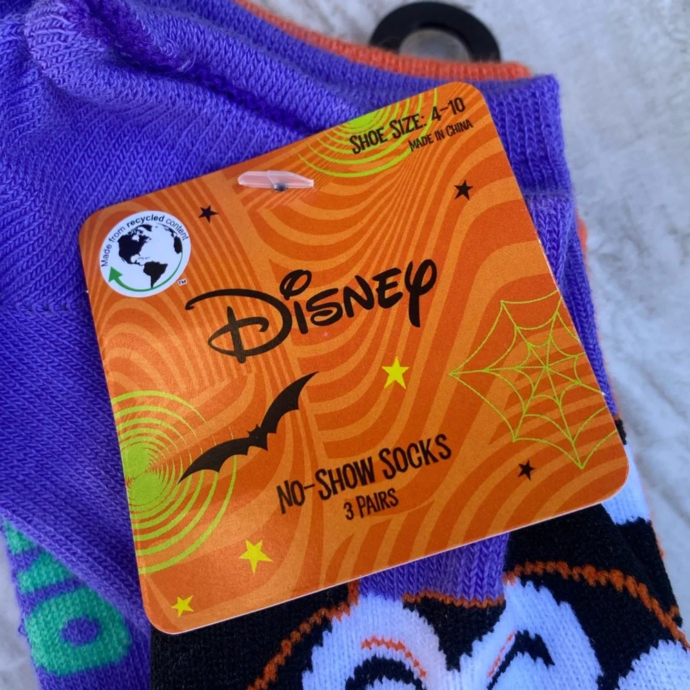 Disney Mickey Minnie Halloween Socks 3 Pair Set Womens Pumpkin Fall Autumn World